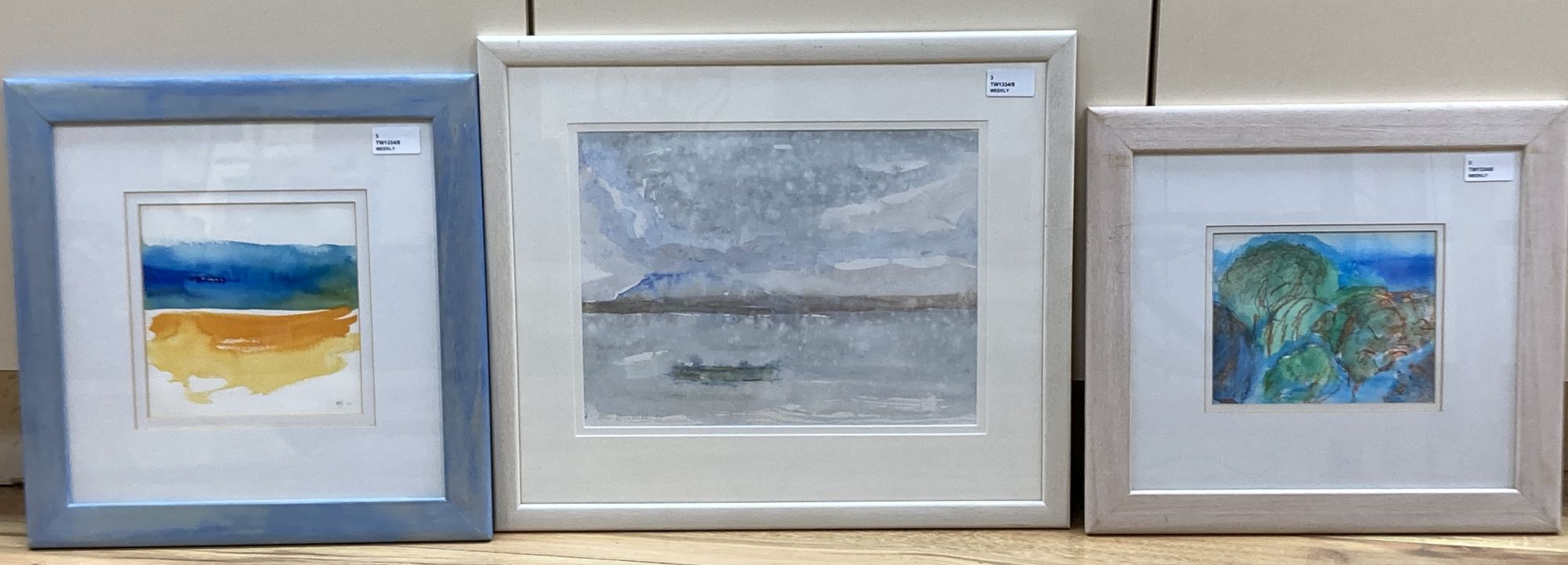 Ann Brunskill (1923-2018), three watercolours, largest 24 x 32cm